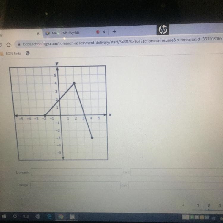 Write the domain and range for this graph-example-1