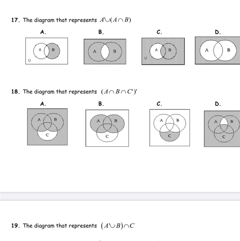 if you’re good with diagrams in set theory for math 30 please help with questions-example-1