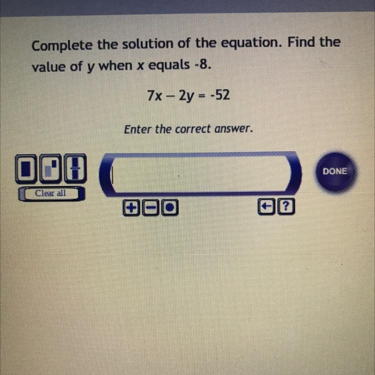 7(-8)-2y=-52 help...-example-1