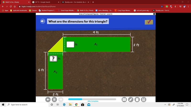 What are the dimensions for this triangle?-example-1