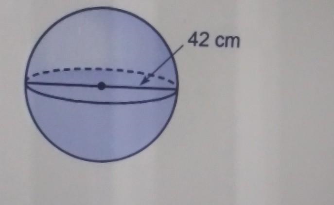 Find the volume of the sphere pictured below. Give your answer in terms of \pi ​-example-1