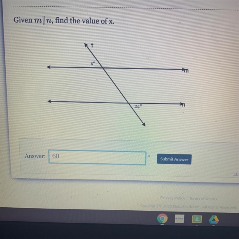 Given m||n, find the value of x;-example-1