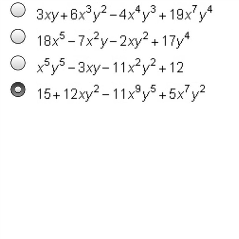 Which polynomial is in standardare form?-example-1