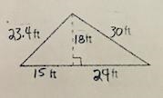 Look at the Triangle below 1. What is the base(b) 2.What is the height(h) 3.Find the-example-1