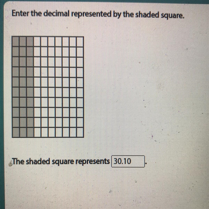 Enter the decimal represented by the shaded square. The shaded square represents ___?-example-1