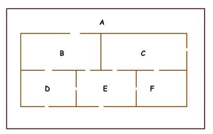 HELP!!! The image shown here is a floor-plan of a house. Make a vertex-edge graph-example-1