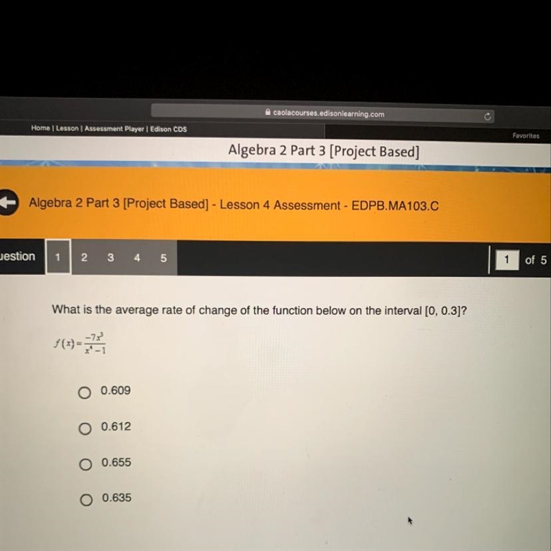 Rate of change of rational functions-example-1