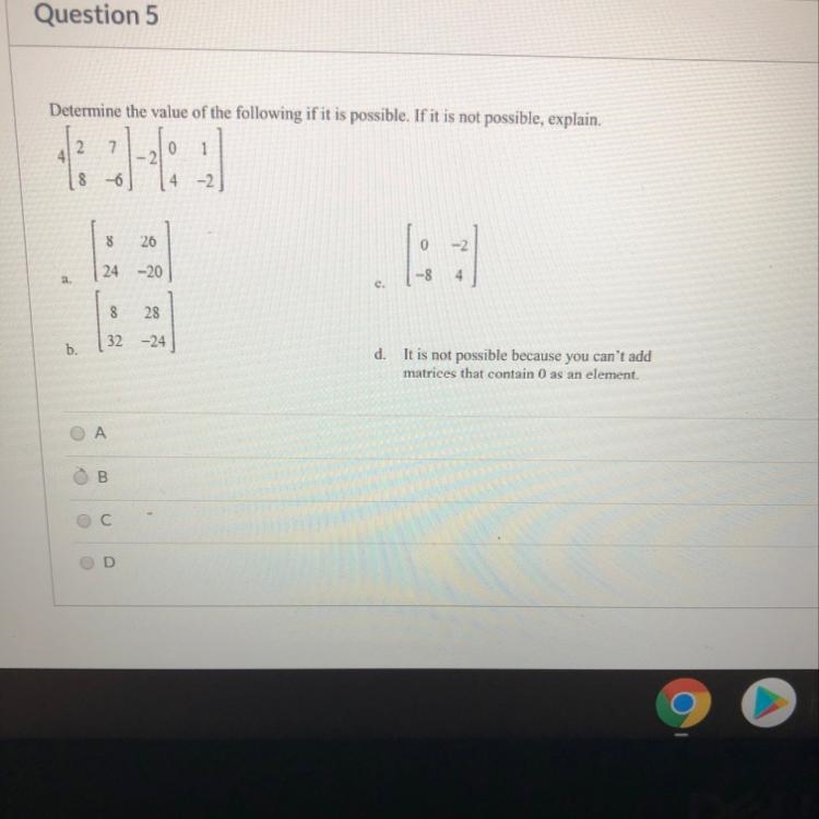 Determine the value of the following if it is possible. If it is not possible, explain-example-1