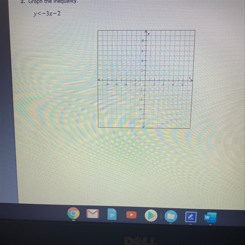 2. Graph the inequality. y<- 3x-2-example-1