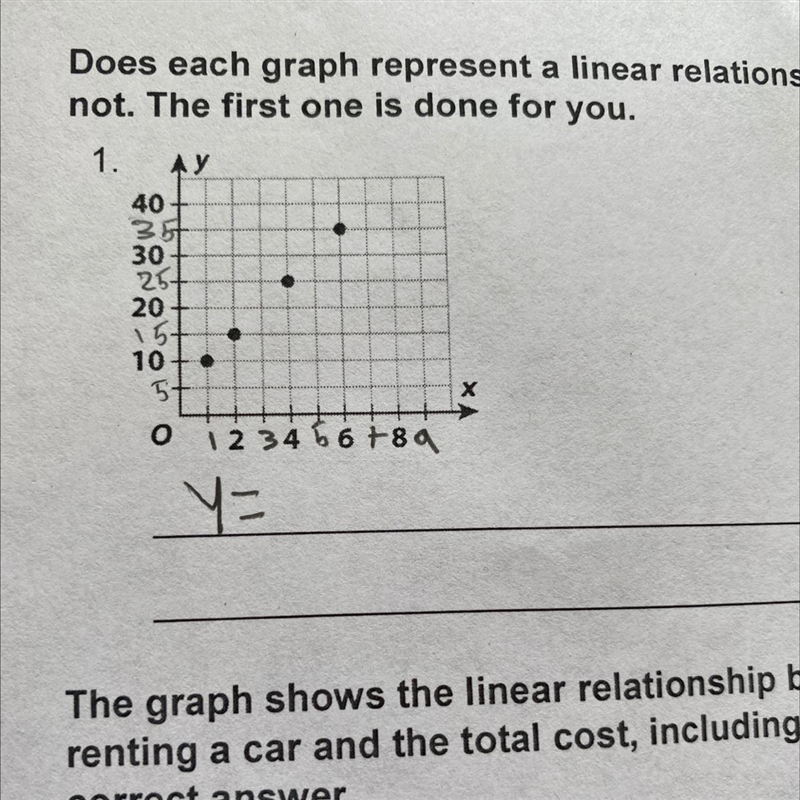 Please help with the answer Y=Mx+b-example-1