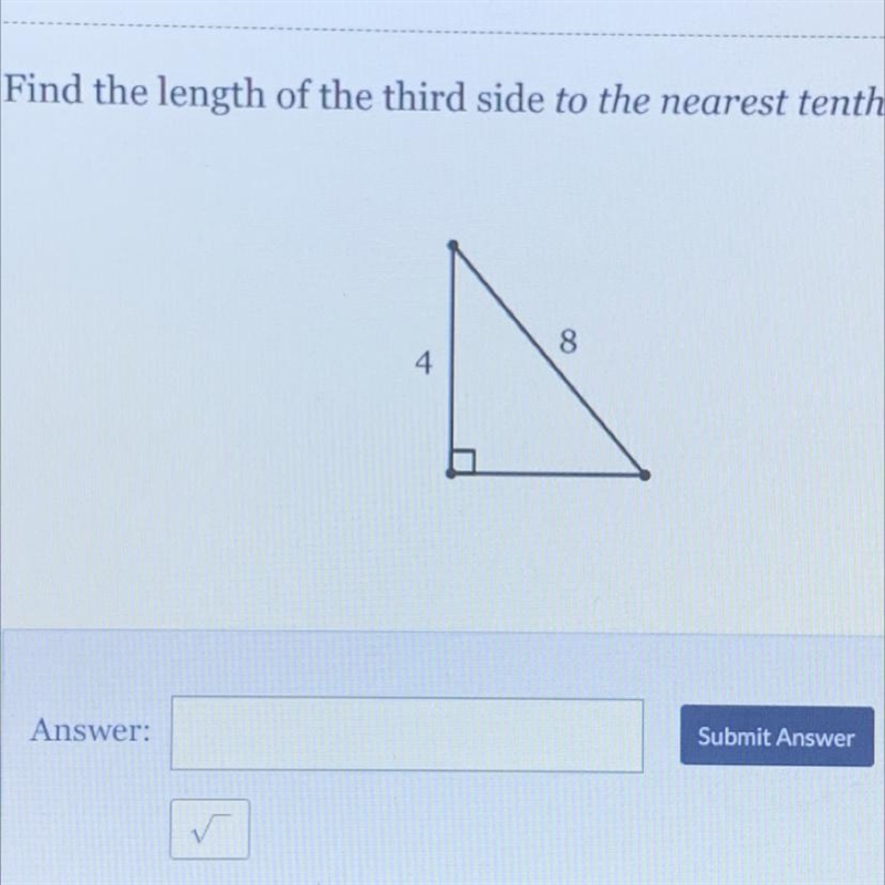 Find the length of the third side to the nearest tenth-example-1