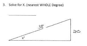 Solve for X. (nearest WHOLE degree)-example-1