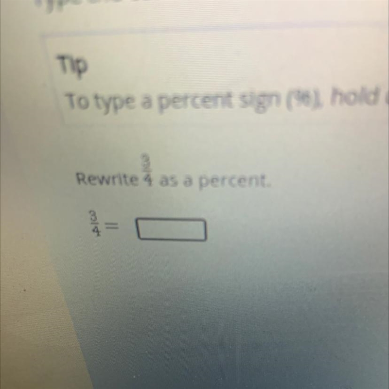 What is 3 fourths as a percentage-example-1