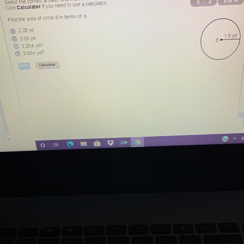 Find the area of circle B in term of ( pie )-example-1