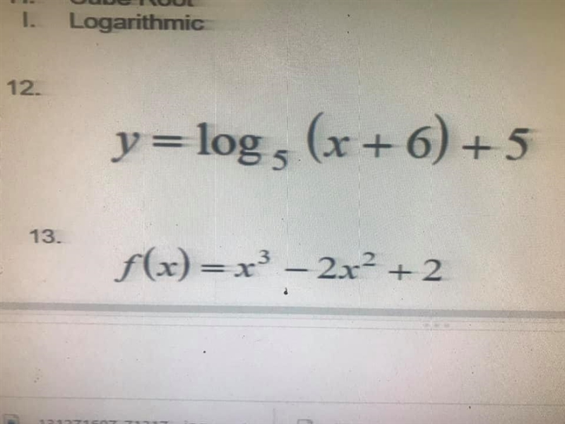 Name the function family that each equation best belongs to. Use the following answer-example-1