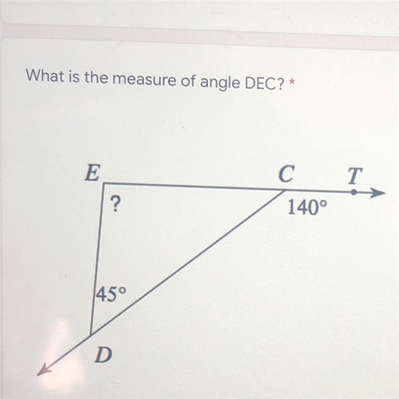 What is the measure of angle DEC?-example-1