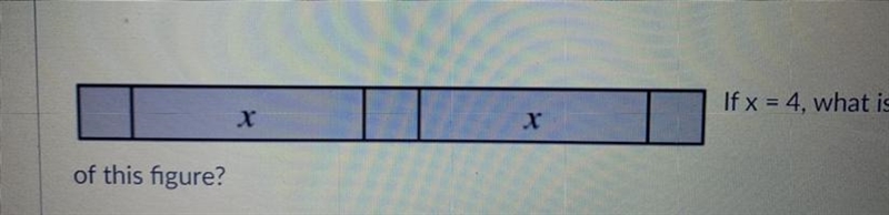 If x=4 what is the perimeter of this figure? 11 8 16 24-example-1