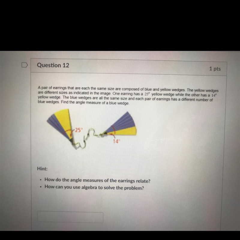 Find the angle measure of a blue wedge-example-1