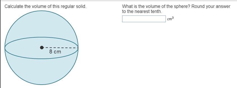 What is the volume of the sphere? Round your answer to the nearest tenth.-example-1