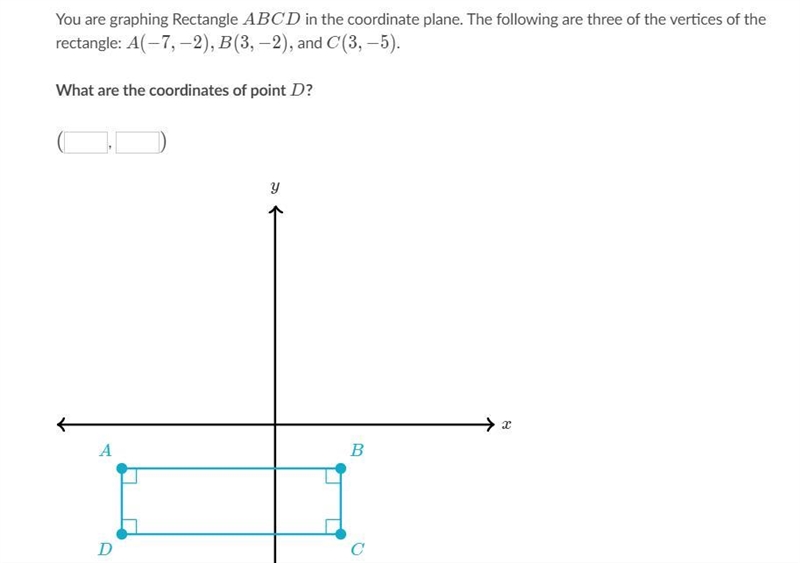 You are graphing Rectangle ABCD in the coordinate plane. The following are three of-example-1