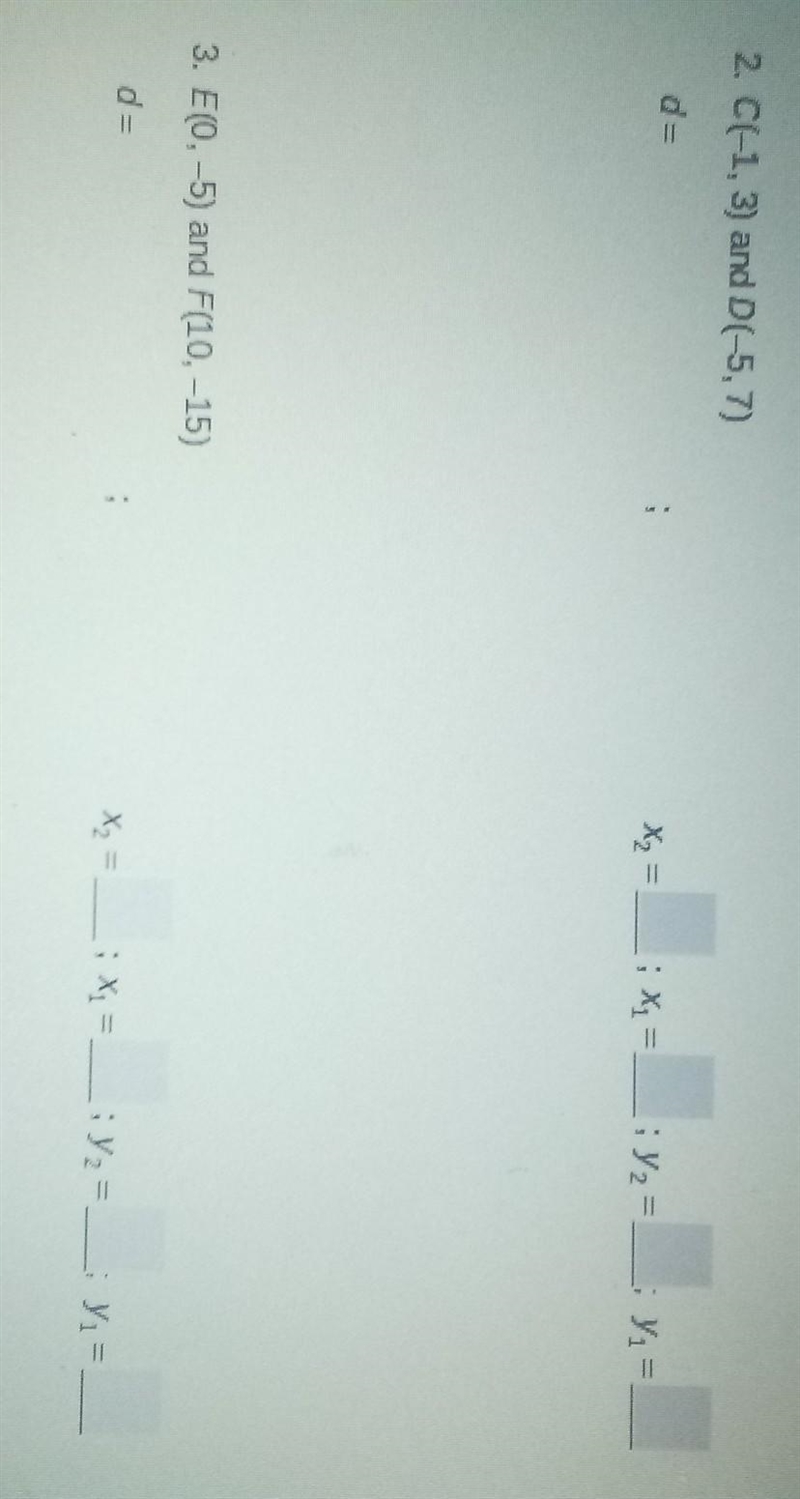 Find the distance between the points by filling in the steps. The first one is done-example-1