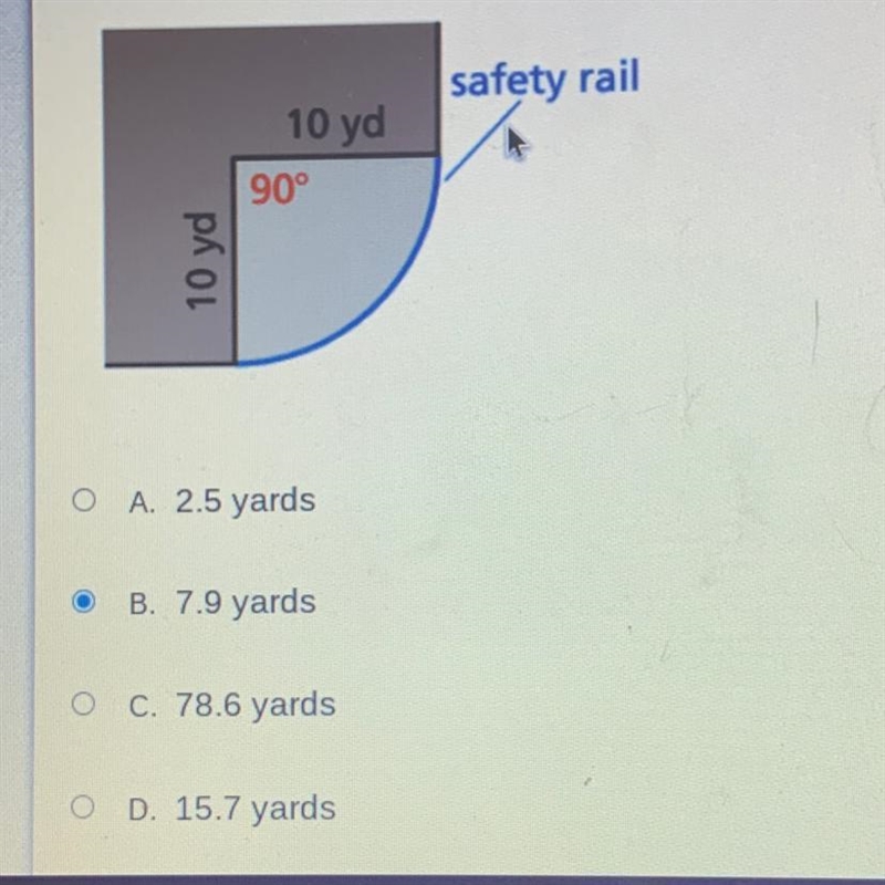 How long is the rail? Round your answer to the nearest tenth.-example-1