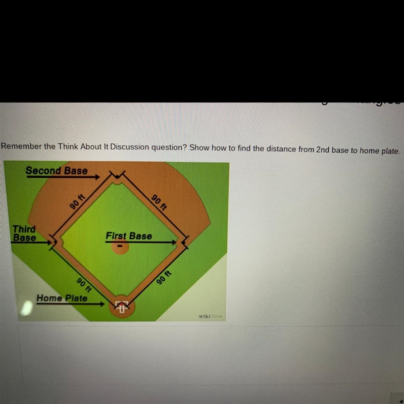 The distance from 2nd base to home plate.-example-1