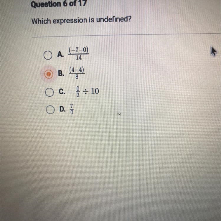 I need help !!..Which expression is undefined-example-1