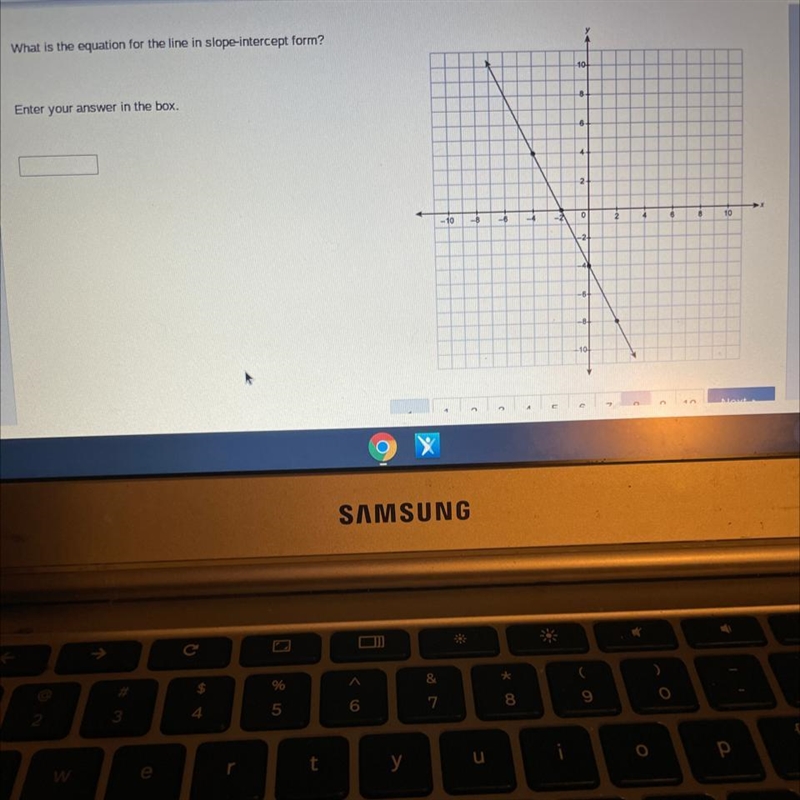 PLZ HELP FAST What is the equation for the line in a slope intercept form-example-1