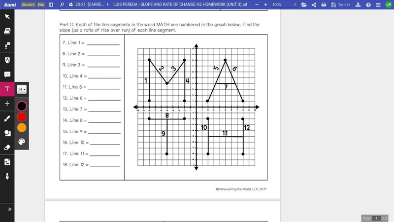 Each of the line segments in the word MATH are numbered in the graph below. Find the-example-1