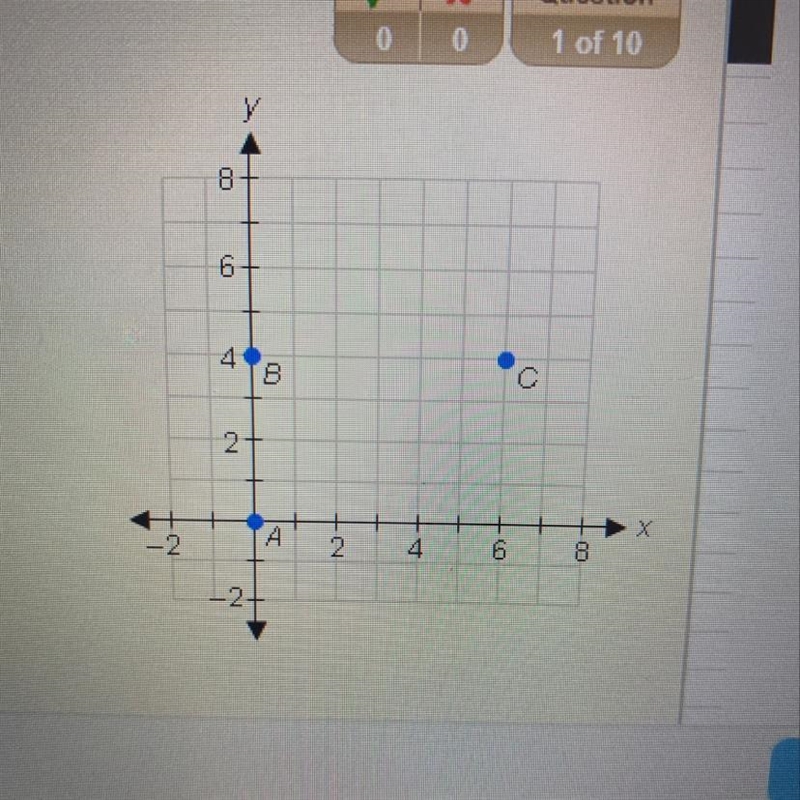 Plz help! Find the center of the circle that be be circumscribed about triangleABC-example-1