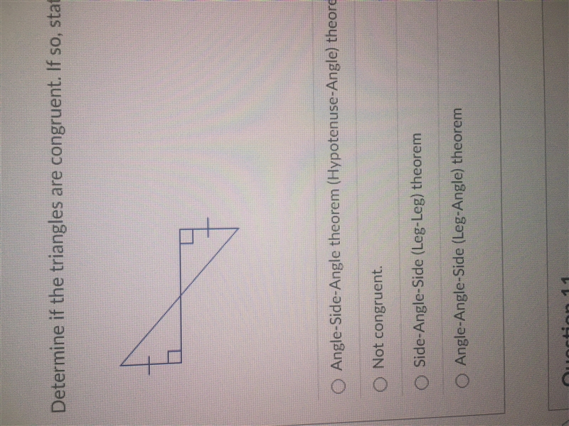 Determine if the triangles are congruent, if so, state the theorem-example-1