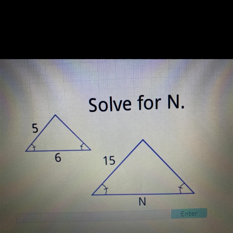 Solve for N. 5 6 15 N-example-1