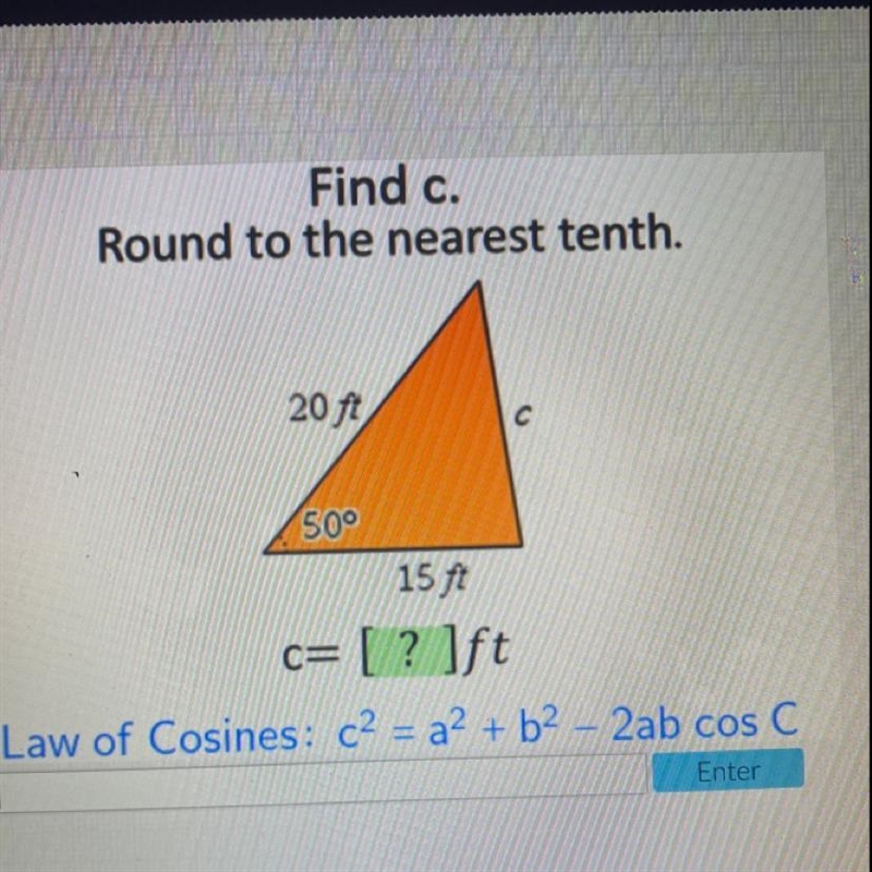 Find c and round to the nearest tenth-example-1