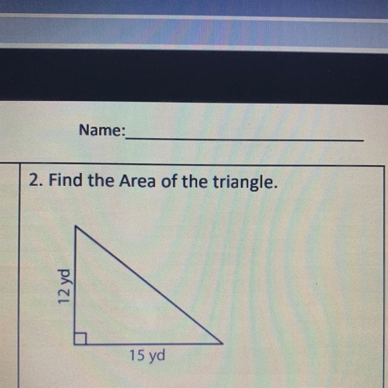 2. Find the Area of the triangle. as do 12 yd 15 yd-example-1