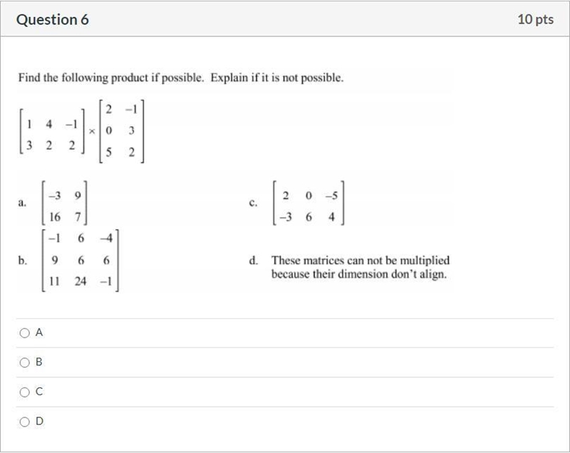 Please help! Correct answer only, please! Find the following product if possible. Explain-example-1