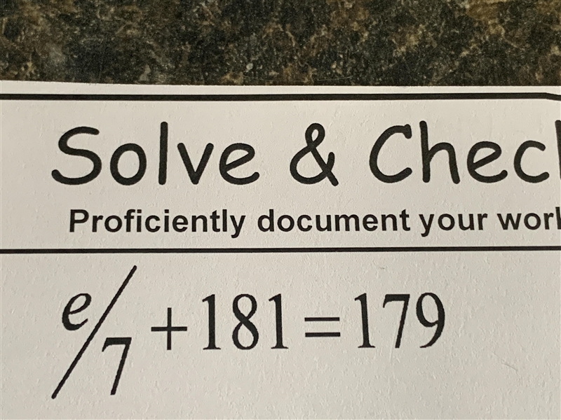 Solve and check solve for e-example-1