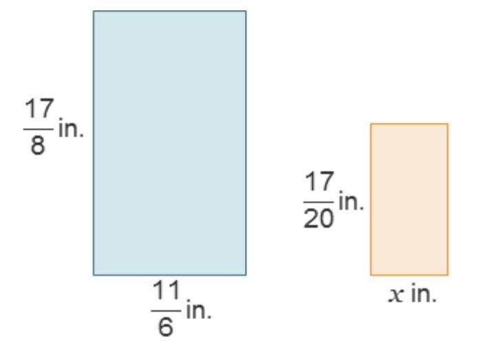 Consider the rectangle reduction. What is the missing dimension of the reduced rectangle-example-1