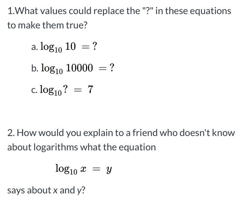 1.What values could replace the "?" in these equations to make them true-example-1