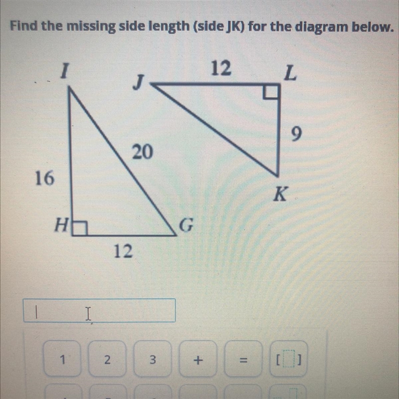 Find the missing side length of JK .-example-1