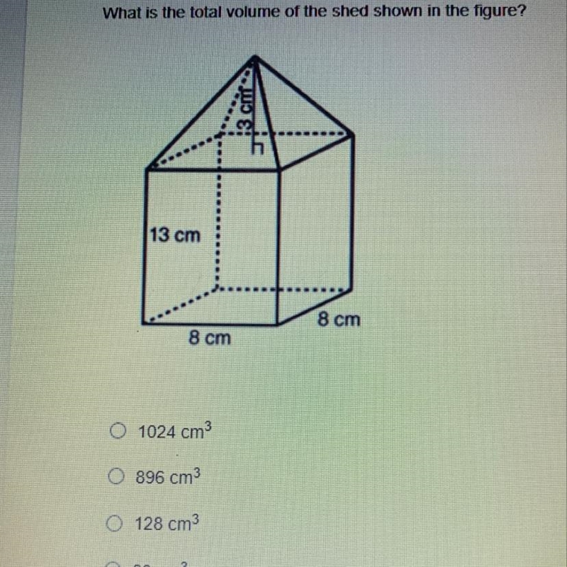 What is the total volume of the shed show in the figure-example-1