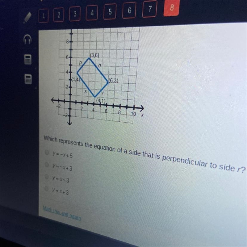 Which represents the equation of a side that is perpendicular to sider?-example-1