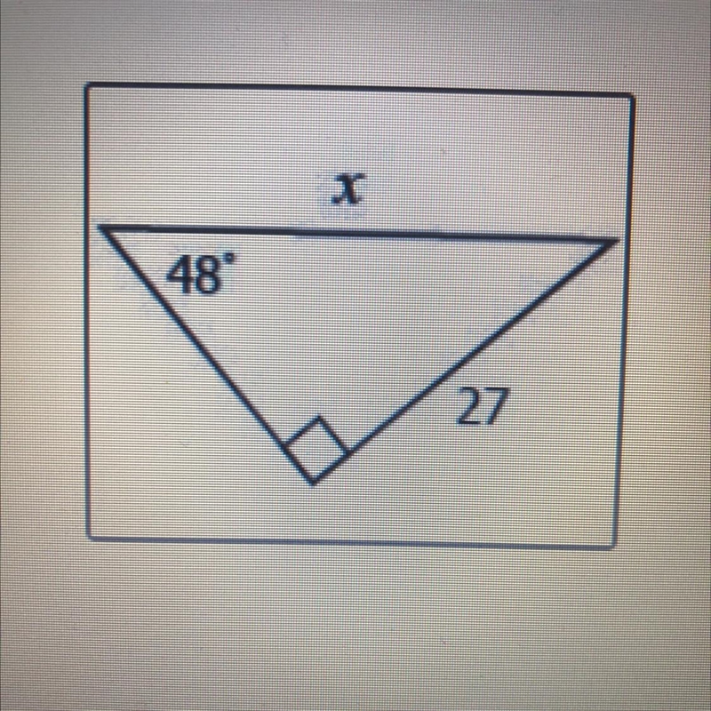 Solve the missing sides using Trig function Answers for question: A. 29.3 B. 36.3 C-example-1