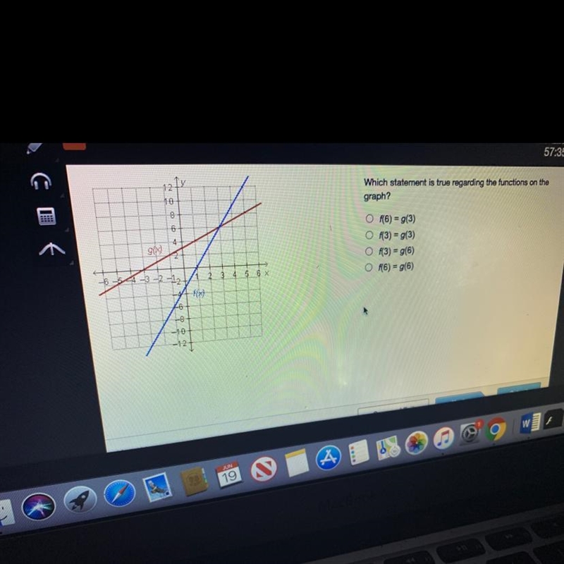 Which statement is true regarding the functions on the graph-example-1