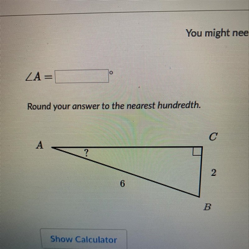 What is the measure of angle A?-example-1