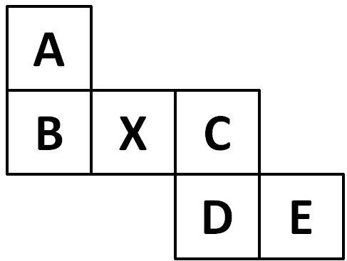 The net (see picture) here is cut out and folded to form a cube. Which face will be-example-1