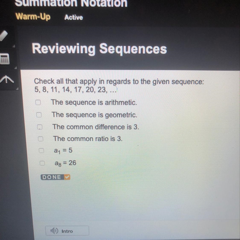 Check all that apply in regards to the given sequence: 5, 8, 11, 14, 17, 20, 23, ...-example-1