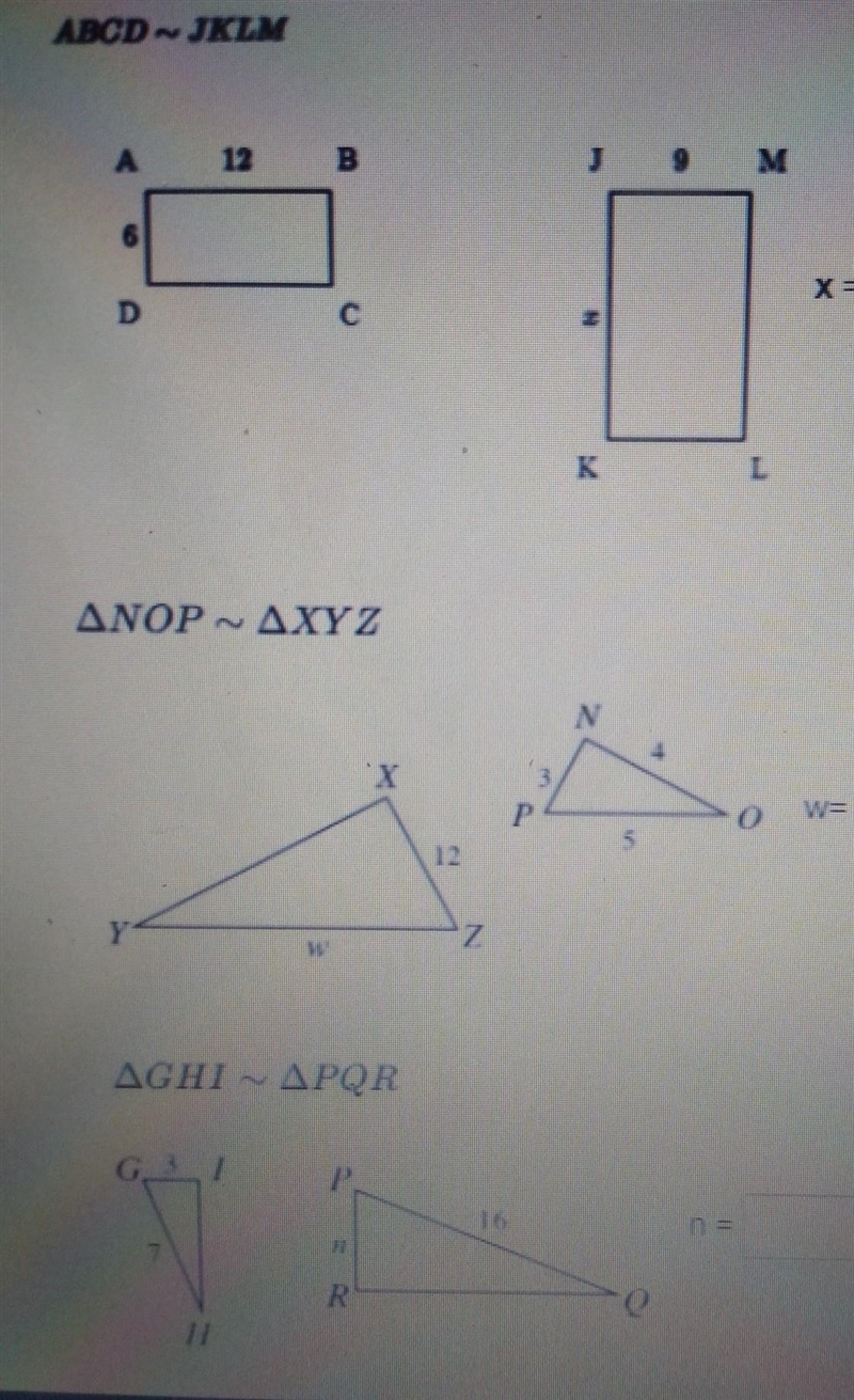 Find the value of the variable in each pair of similar figures. Round the answers-example-1