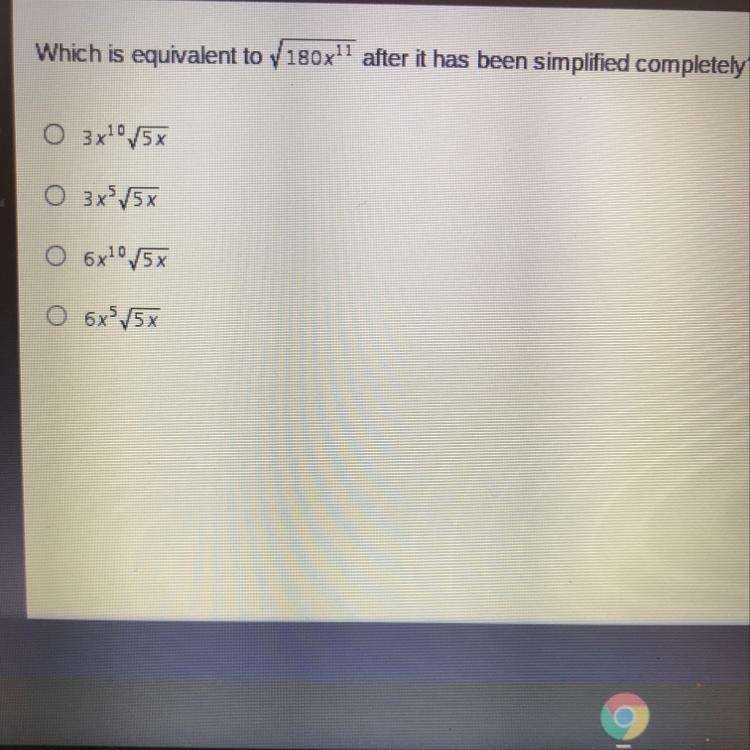 Which is equivalent to 180x11 after it has been simplified completely? O 3x10 /5x-example-1