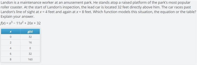 Which function models this situation, the equation or the table?-example-1